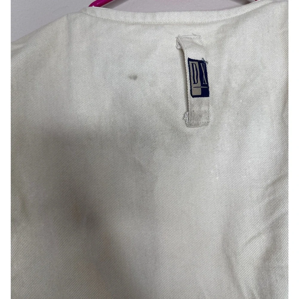 Double Exposure Original DX Design Mens Utility Vest Beige Cotton Multi-Pocket L